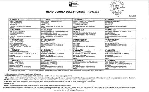 Menù mensa – Istituto Comprensivo di Ospitaletto.